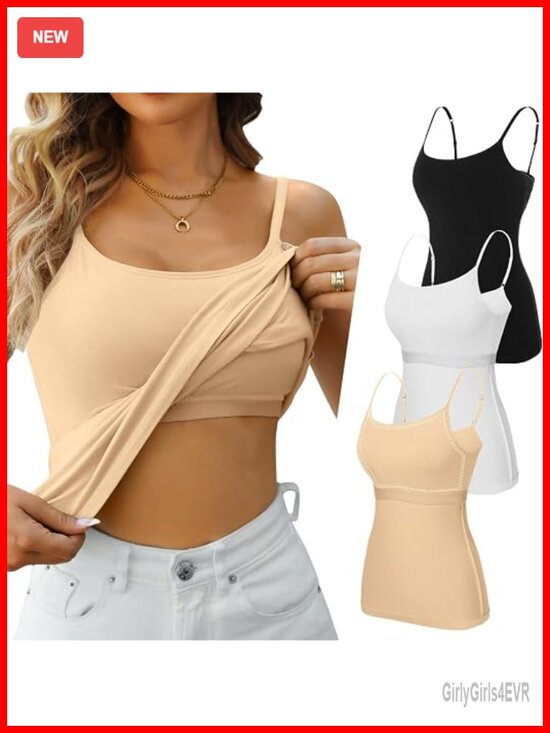 Other - Cotton Non Padded Shelf Bra Camisole Tank Top 3 Pack
